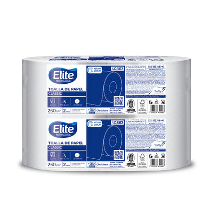 Elite Toalla De Papel Classic Una Hoja 250m 2 rollos | Apishop.cl