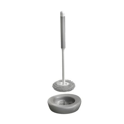 Escobilla De Baño Con Soporte De Secado, Depurador De Inodoro Para Baño, Inodoro, Gris Con Base