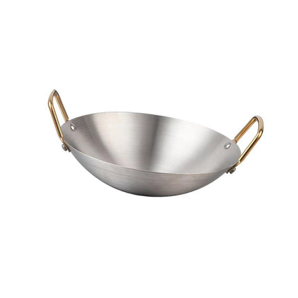 Wok De Acero Inoxidable Para Uso Doméstico, Sartén Para Saltear Carne Y Verduras, 24 Cm