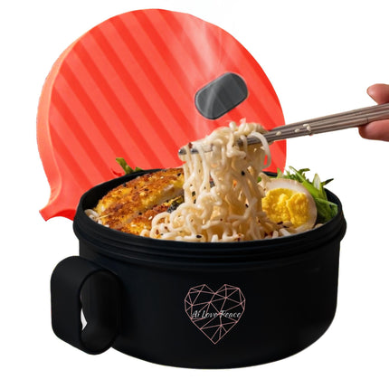 Olla de fideos Ramen Bowl AI LOVE PEACE para microondas de 1200 ml
