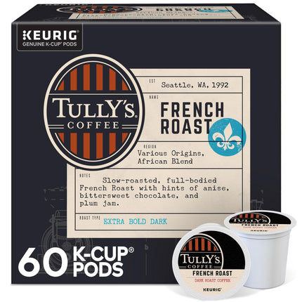 Cápsulas de café Tully's French Roast Keurig K-Cup, 60 unidades