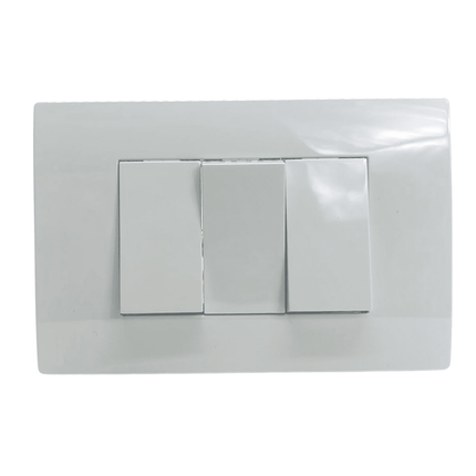 Interruptor Triple Embutido 10a Fenix 220v Plastico Blanco