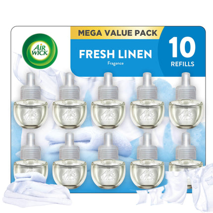 Recambio de aceite perfumado Air Wick Plug in, lino fresco, 10 unidades