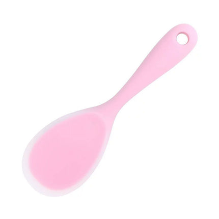 XmhyTop 2 Cucharas de Silicona para Rosa semitransparente, 22.5x6.8 cm - Ideal para Servir Arroz, Papas y Platos Calientes sin Escarchas