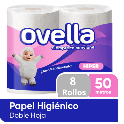 Papel Higienico Ovella 50 Metros Paquete de 8 Unidades