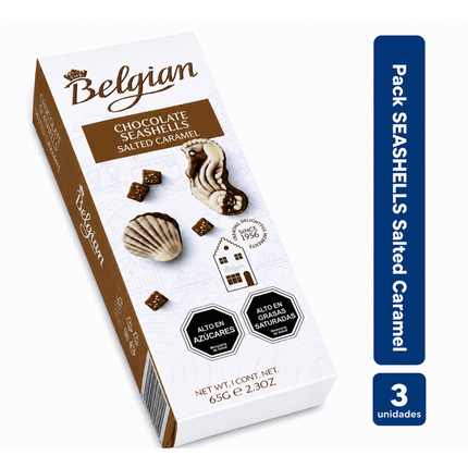 Pack 3 Belgian Seashells Caramel 65g