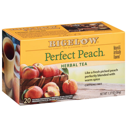 Té de hierbas Bigelow Tea Perfect Peach sin cafeína, 20 x 6 bolsas