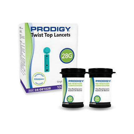 Tiras Reactivas Prodigy 100 + Lancetas 100