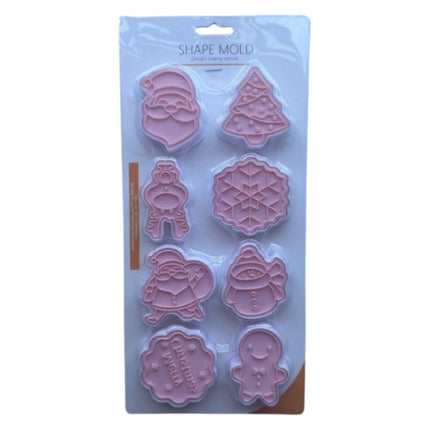 Cortador Galletas Navidad Estampado B 8 Figuras