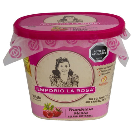 Helado Frambuesa Menta Pote, 800 ml - Emporio La Rosa | Apishop