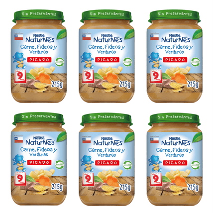 Picado Nestlé® Naturnes® Carne, Fideos Y Verduras 215g X6