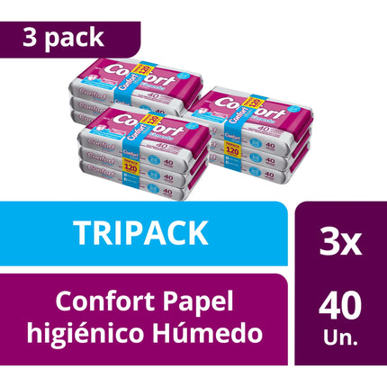 Pack 9 unidades Papel Higienico Confort Humedo