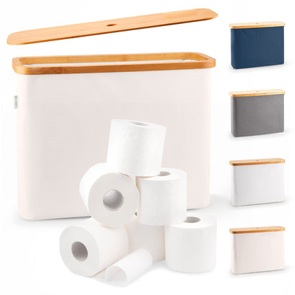 Almacenamiento de papel higiénico Lonbet para 12 rollos, impermeable, color beige