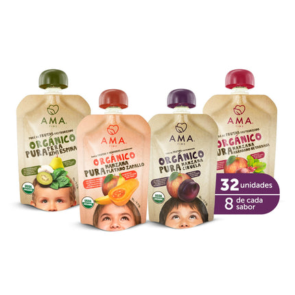 Pack 32 Compotas Mix Frutas Y Vegetales Organicos