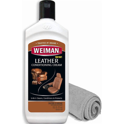 Crema acondicionadora de piel Weiman 3 en 1 para muebles y coches
