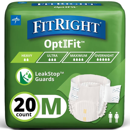 Pañales para adultos FitRight Extra+ OptiFit Heavy Absorbency M