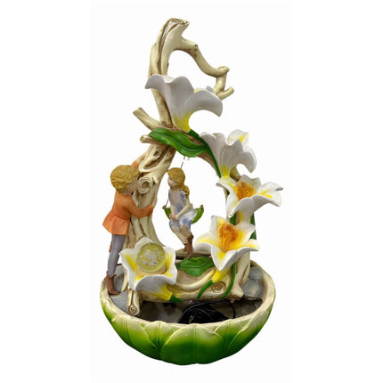 Fuente Agua Decorativa Sobremesa Flores Tulipanes Jhn
