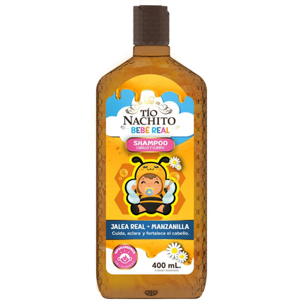 Shampoo Cabello y Cuerpo Tío Nachito Jalea Real + Manzanilla, 400 ml