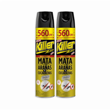 Pack 2 Insecticida en Aerosol 560cc Elimina Arañas y Cucarachas