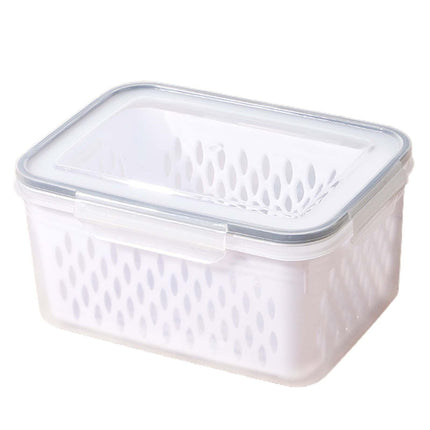 Recipiente De Almacenamiento De Alimentos, Colador De Frutas Hermético, Cesta Para Nevera, Carne, Frutas, Gris, Grande