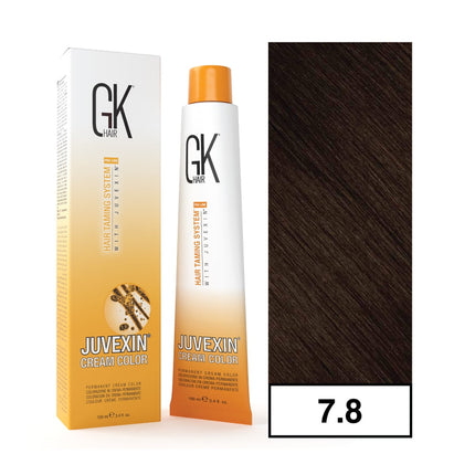 - Tintura Cream Color Permanente Vegana 100ml + Oxidante - 7.8 Castaño Rubio