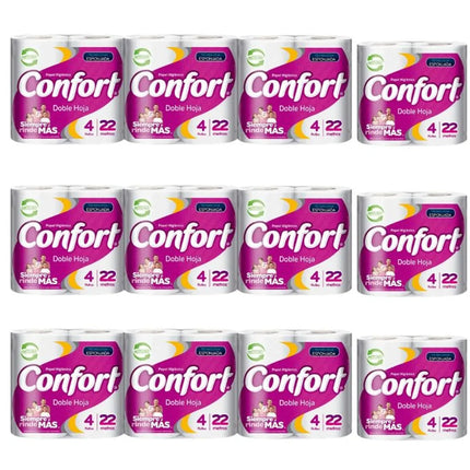 Papel Higiénico Confort Doble Hoja Manga 12 Packs 22m