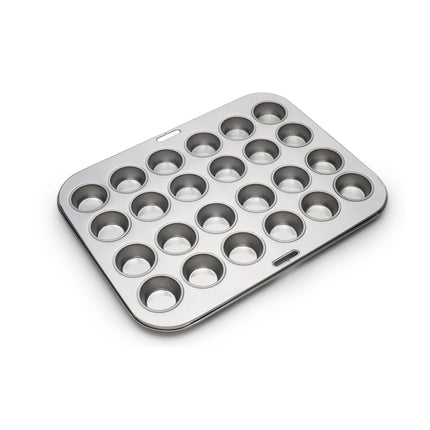 Pan Fox Run Mini para magdalenas y magdalenas, 24 tazas, acero inoxidable
