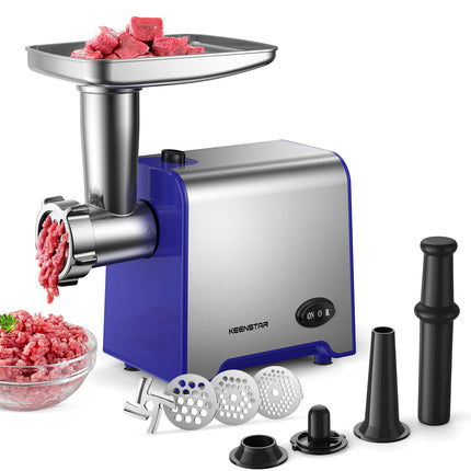 Picadora de Carne KEENSTAR 450W Acero Inoxidable para Embutidos