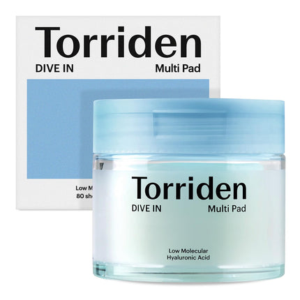 Almohadillas de tóner Torriden Dive-in Vegan Hyaluronic Acid (80 almohadillas)