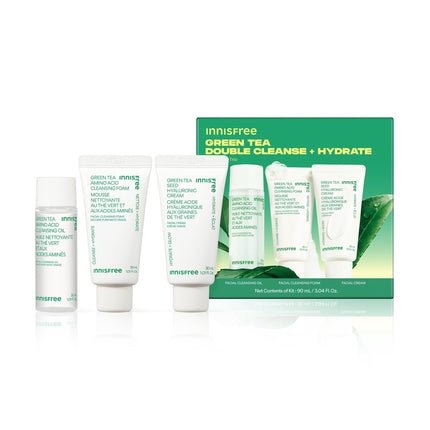 Set de cuidado de la piel Innisfree Mini Double Cleanse + Hydrate Green Tea