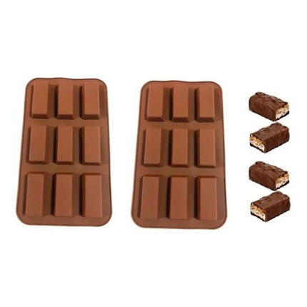 2 Moldes Silicona Chocolate Molde De Silicona Barra Cereal Marrón