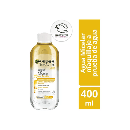 Agua Micelar en Aceite Garnier Skin Active 400mL, todo tipo de piel