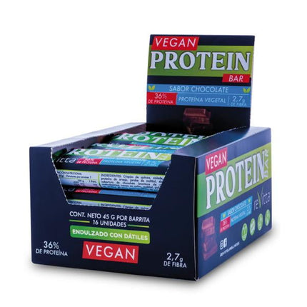 16 Barritas proteína vegetal/veganas Vegan Protein Bar Chocolate 45 grs.