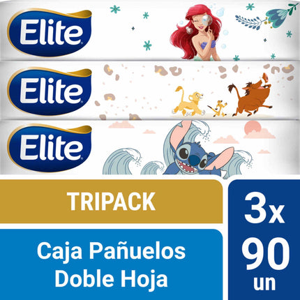 Pañuelos Facial Doble Hoja Disney 3 Paquetes de 90 Pañuelos, 1 Un