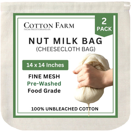 Bolsa de tela para leche de frutos secos y queso Cotton Farm Ultra Dense XL