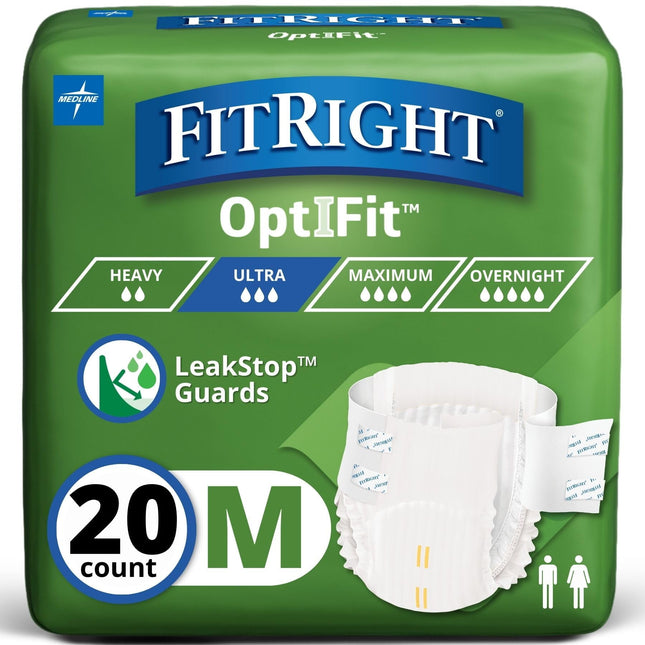 Pañales para adultos Medline FitRight Ultra Absorbency, 20 unidades