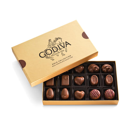 Caja de regalo Godiva Chocolatier Gold de chocolates con leche, 15 piezas
