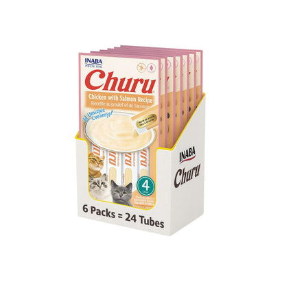Churu Cat Pollo y Salmón 14g x4 | Pack 6 Unidades