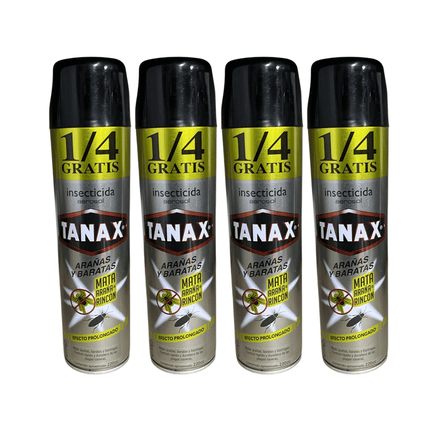 Pack 4 Insecticida Tanax en Aerosol 220cc Elimin arañas y Cucarachas