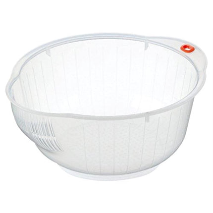 Cuenco para lavar arroz Inomata Plastic con colador, 2.0 L, Japón