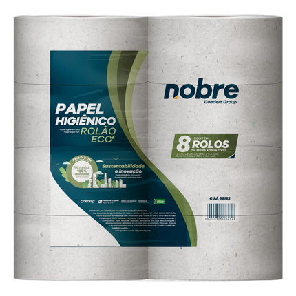 PACK DE 8 ROLLOS ECO RECICLABLE DE PAPEL HIGIENICO 300MTS NOBRE
