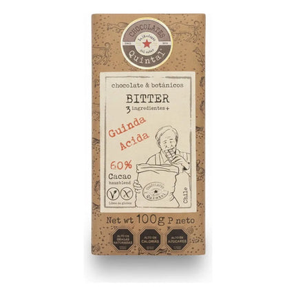 Quintal - Chocolate Bitter 60% Cacao Con Guinda Acida - 50g