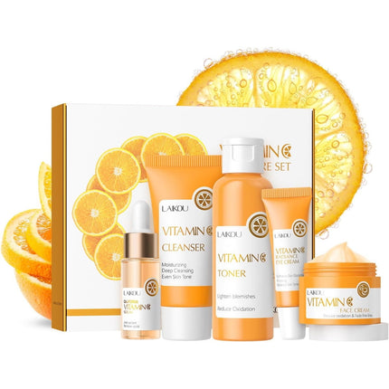 Set Cuidado Facial LAIKOU Vitamina C Limpiador Tanico Serum