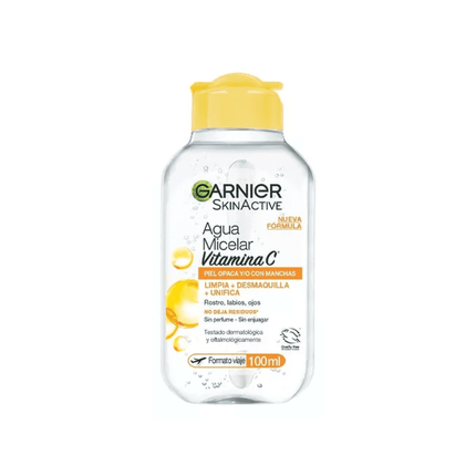 Agua micelar vitamina C Express aclara 100ml Garnier, color transparente