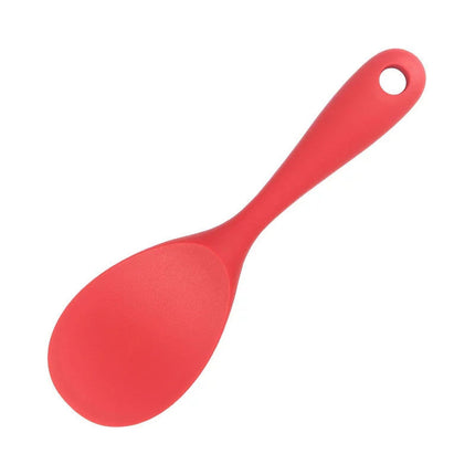 XmhyTop 2 Cucharas de Silicona para Rojo sólido, 22.5x6.8 cm - Ideal para Servir Arroz, Papas y Platos Calientes sin Escarchas