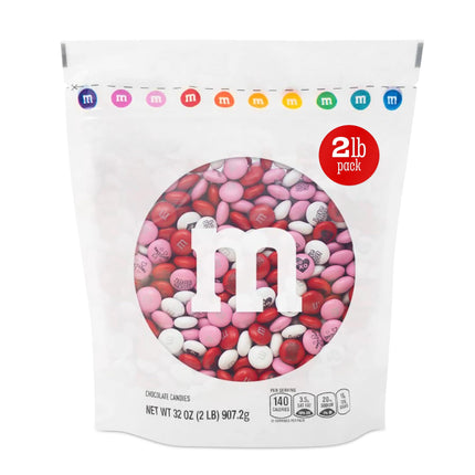 Bolsa de regalo de chocolate M&M'S para el Día de San Valentín, 907 g, rojo, rosa y blanco