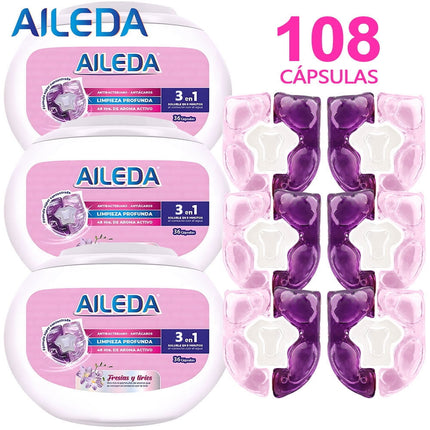 Detergente En Cápsulas Aileda Fresias Y Lirios 108 Cáps （Fresias y lirios）