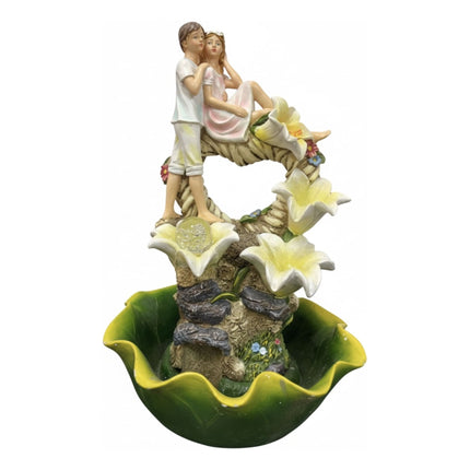 Fuente Agua Decorativa Pareja Romántica Adorno Mesa Jhn