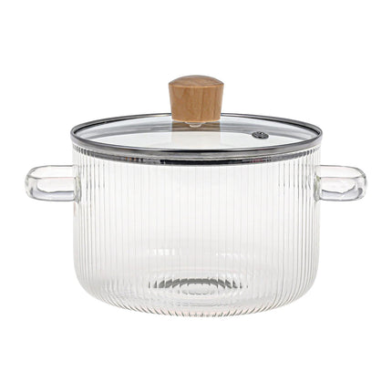 Olla De Vidrio Con Tapa, Utensilios De Cocina De Vidrio De Borosilicato Para Pasta, Fideos, Leche