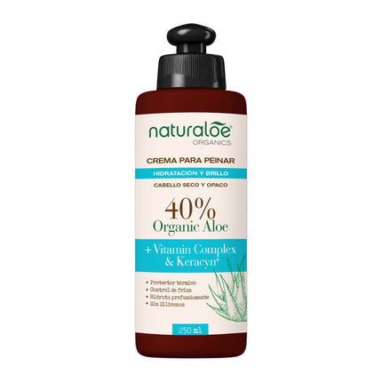 Crema para Peinar Naturaloe Hidratación y Brillo, 250 ml